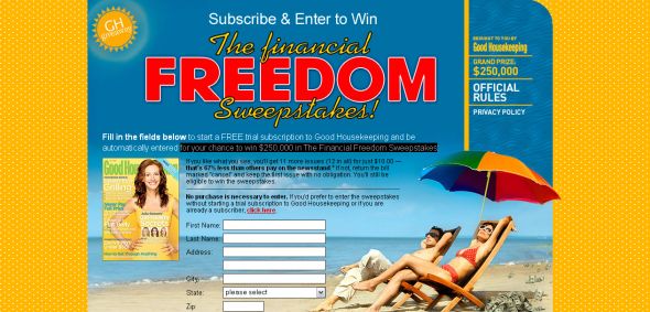 Good Housekeeping – Financial Freedom Sweepstakes Good Housekeeping – Financial Freedom Sweepstakes