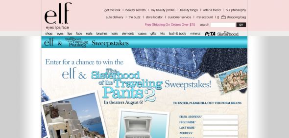 Shop Eyes Lips Face – Sisterhood of the Traveling Pants 2 Sweepstakes