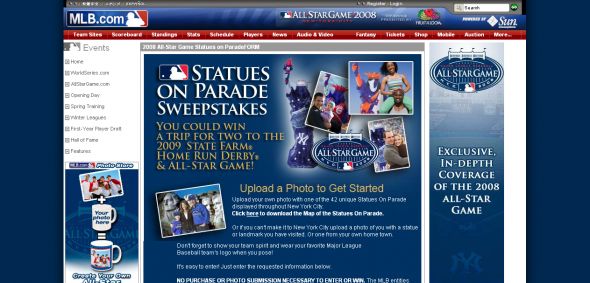 MLB.com – 2008 Statues On Parade Sweepstakes