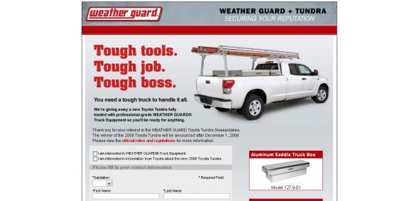 Weather Guard – 2008 Work Truck Driveaway Sweepstakes