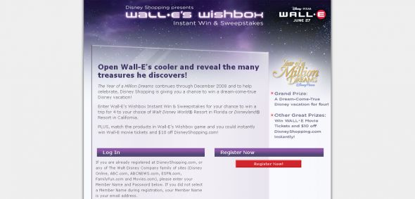 Wall-E’s Wishbox Instant Win & Sweepstakes