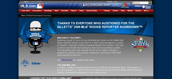 The Gillette – MLB Rookie Reporter Showdown 2008