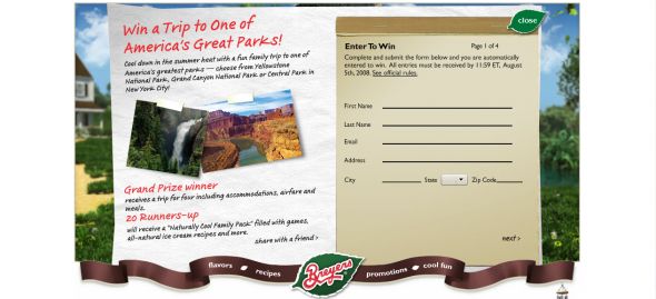 Breyers – America’s Greatest Parks Sweepstakes