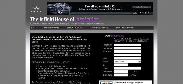 Infiniti Concours D’Elegance Car Show Sweepstakes