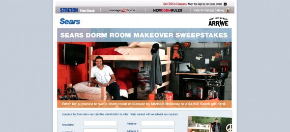 Sears Dorm Room Makeover Sweepstakes