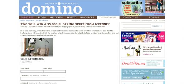 Inside Domino – JC Penney Sweepstakes