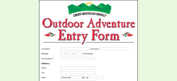 Green Mountain Gringo Outdoor Adventure Sweepstakes