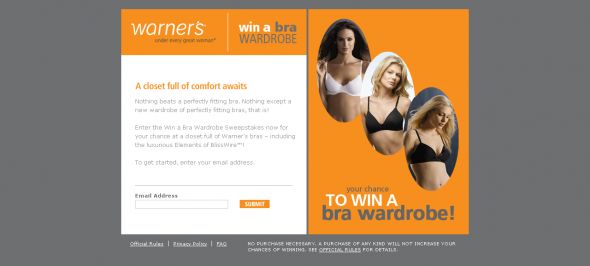 Warner’s – Win a Bra Wardrobe Sweepstakes