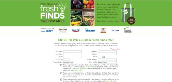 Martha Stewart – Fresh Finds Sweepstakes