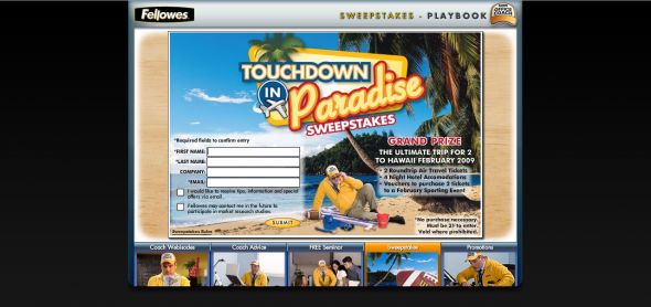 Fellowes Touchdown in Paradise Sweepstakes