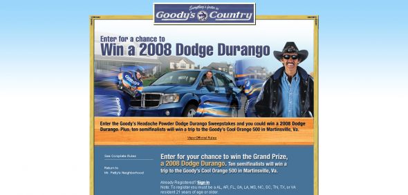 Goody’s - Gets You Back on Track Fast Sweepstakes