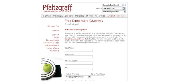 Free Dinnerware Giveaway