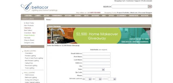 $2,500 Bellacor Sweepstakes