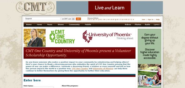 CMT.com – Volunteer Scholarship Contest