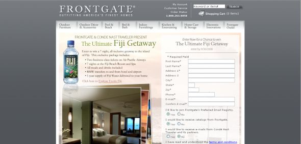 Frontgate Fiji Getaway Sweepstakes