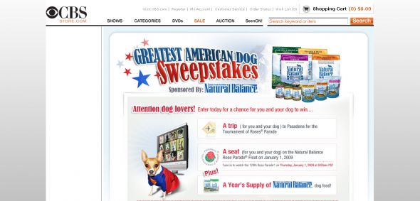 CBS.com Natural Balance Pet Foods Sweepstakes