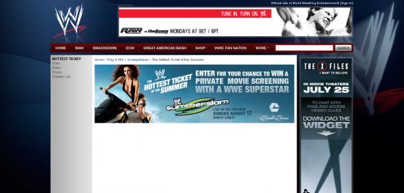 WWE – Play & Win – Sweepstakes – The Hottest Ticket of the Summer!