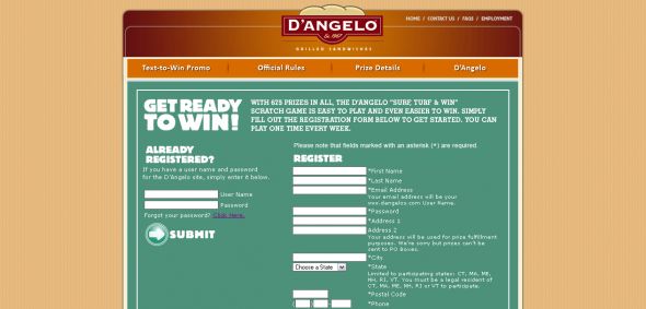 D’Angelo Surf, Turf and Win Sweepstakes