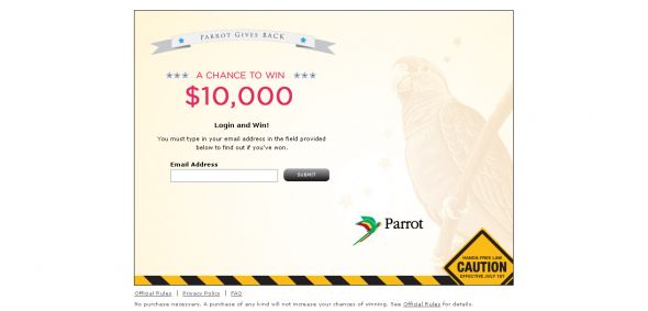 Parrot Gives Back Sweepstakes