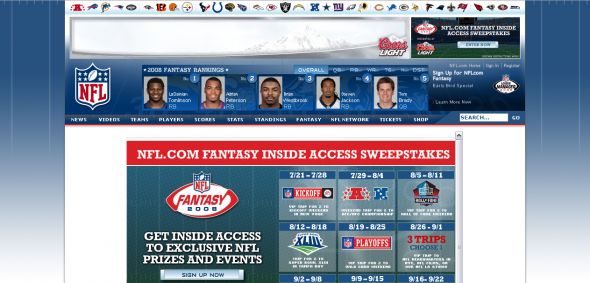 NFL.com Fantasy Inside Access Sweepstakes NFL.com Fantasy Inside Access Sweepstakes