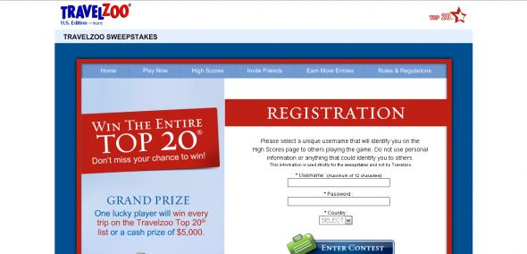 Travelzoo – Win The Entire Top 20 Sweepstakes