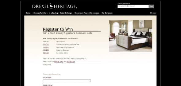 Drexel Heritage Disney Sweepstakes