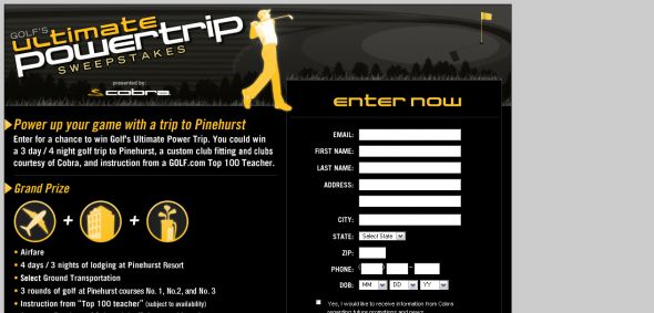 The Golf’s Ultimate Powertrip Sweepstakes