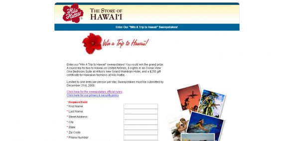 Hilo Hattie - Win A Trip To Hawaii Sweepstakes
