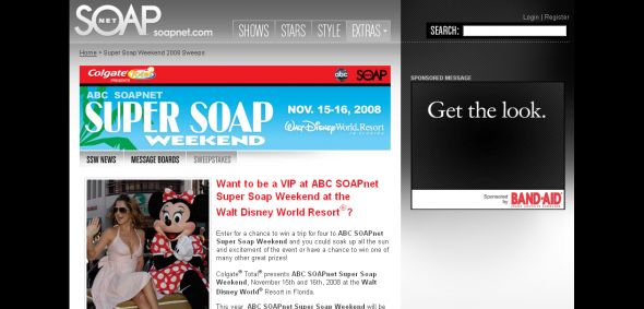 ABC SOAPnet Super Soap Weekend 2008 Sweepstakes