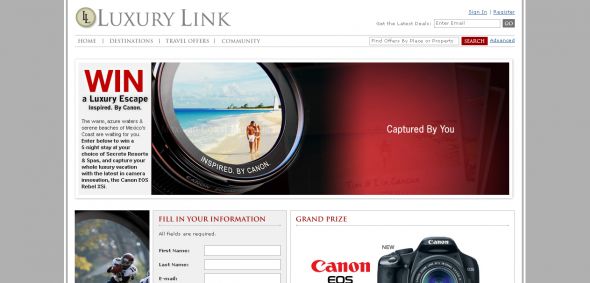 Luxury Link – Canon Sweepstakes
