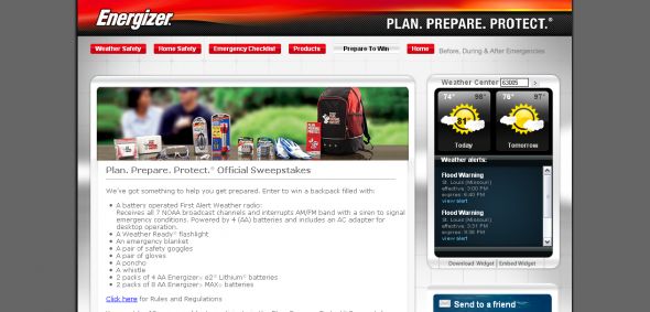 Energizer – Plan. Prepare. Protect. Sweepstakes