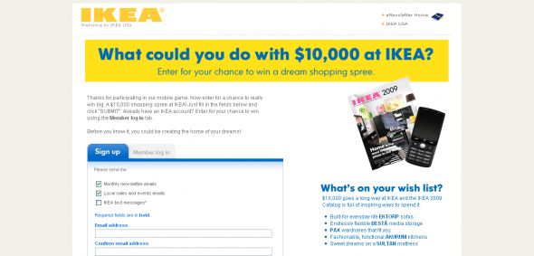 IKEA Mobile Sweepstakes
