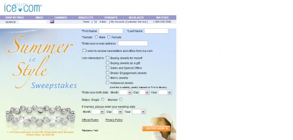 Ice.com – Summer in Style Sweepstakes