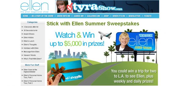 Ellen Watch and Win Summer Sweepstakes