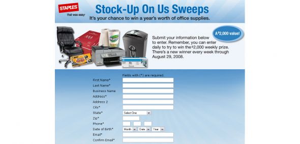 Staples – Stock Up On Us Sweepstakes