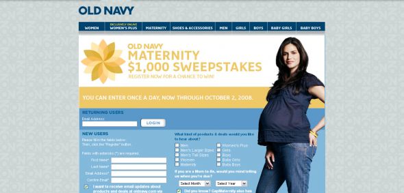 Old Navy Maternity $1,000 Sweepstakes