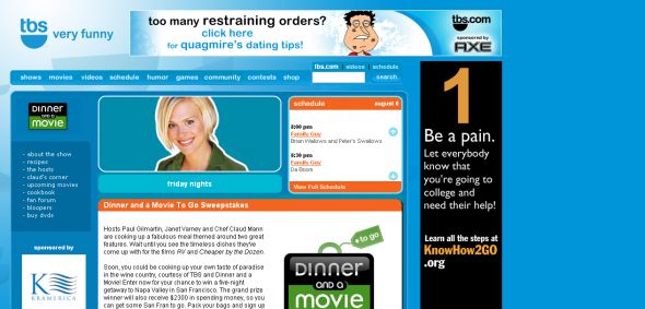 TBS – Dinner and a Movie To Go Sweepstakes
