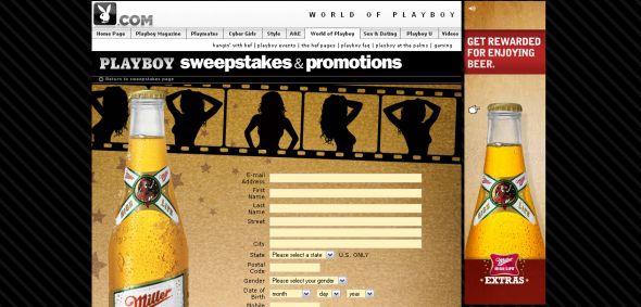 Playboy’s Miller High Life Extras Sweepstakes