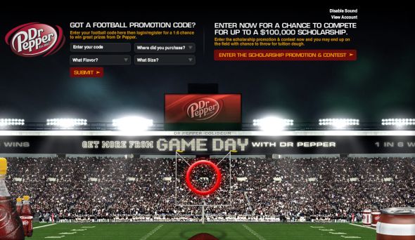 2008 Dr Pepper Get More From Game Day Scholarship Promotion