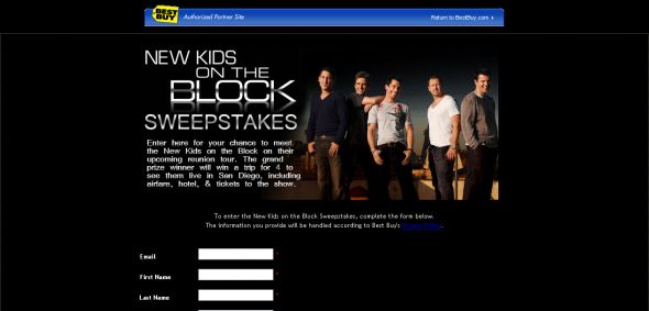 Best Buy – New Kids On The Block Tour Sweepstakes