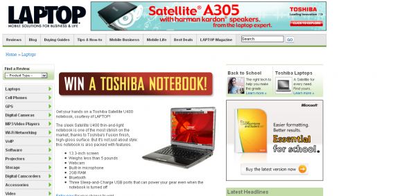 LAPTOP Magazine Toshiba Notebook Sweepstakes