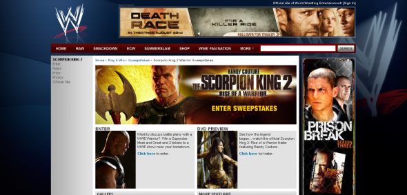 WWE – Meet a WWE Warrior Scorpion King 2 Sweepstakes
