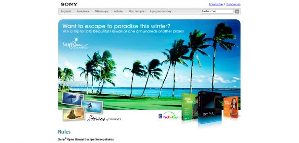 Sony Creative Software – Sony Open Hawaii Escape Sweepstakes