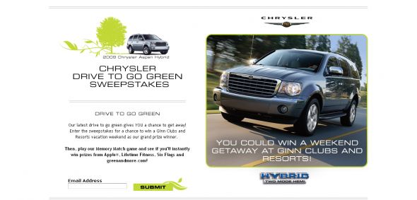 Chrysler – Drive to Go Green Sweepstakes