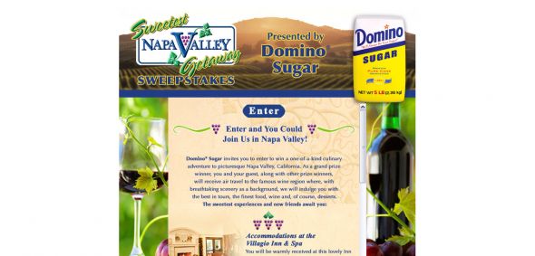 Domino Sugar – Napa Valley Getaway Sweepstakes
