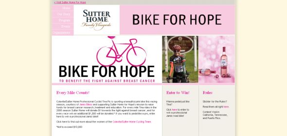 Sutter Home For Hope – Bike for Hope 2008