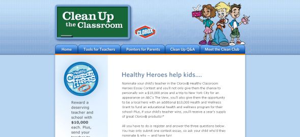 Clorox – Healthy Classroom Heroes Essay Contest