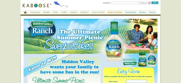 Kaboose – Hidden Valley Sweepstakes