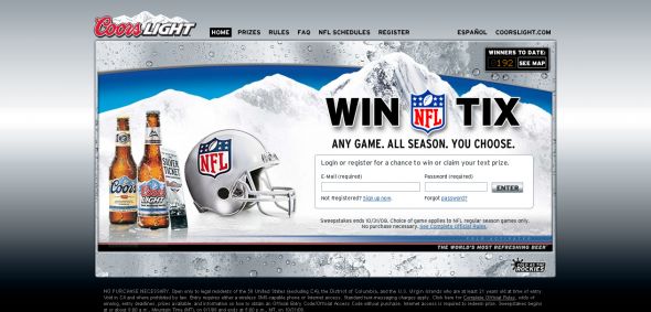 Coors Light 2008 Silver Ticket Sweepstakes