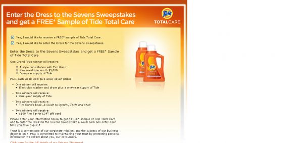 Tide – Dress To The Sevens Sweepstakes